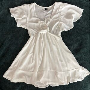 SHEIN White Tie-Front Dress